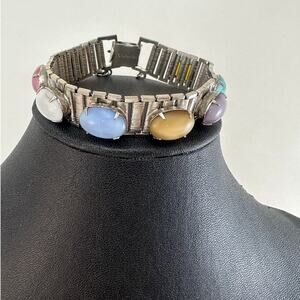 Vintage Sarah Coventry Bracelet with Multi Color Cabochons Preowned